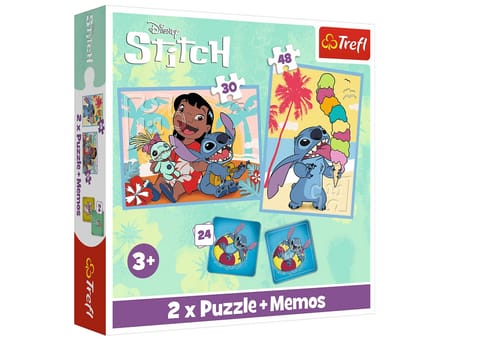 ⁨Puzzle - 2w1+memos - Wesoły dzień Lilo and Stitch  Trefl 93585⁩ w sklepie Wasserman.eu