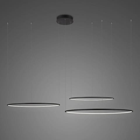 ⁨Lampa wisząca Ledowe Okręgi No.3 150cm 4k czarna (Barwa światła barwa dzienna, Kierunek padania światła do wewnątrz, Kolor Czarny, Możliwość ściemniania nie)⁩ w sklepie Wasserman.eu