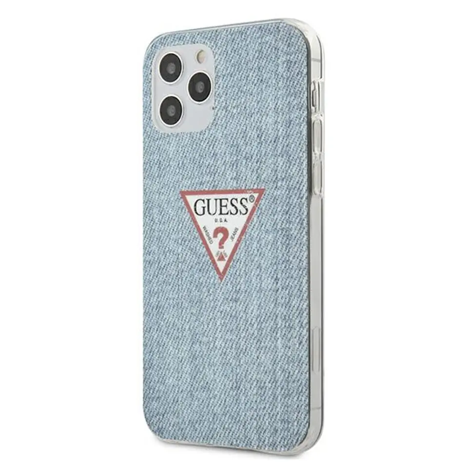 ⁨Guess GUHCP12MPCUJULLB iPhone 12/12 Pro 6.1" blue/light blue hardcase Jeans Collection⁩ at Wasserman.eu