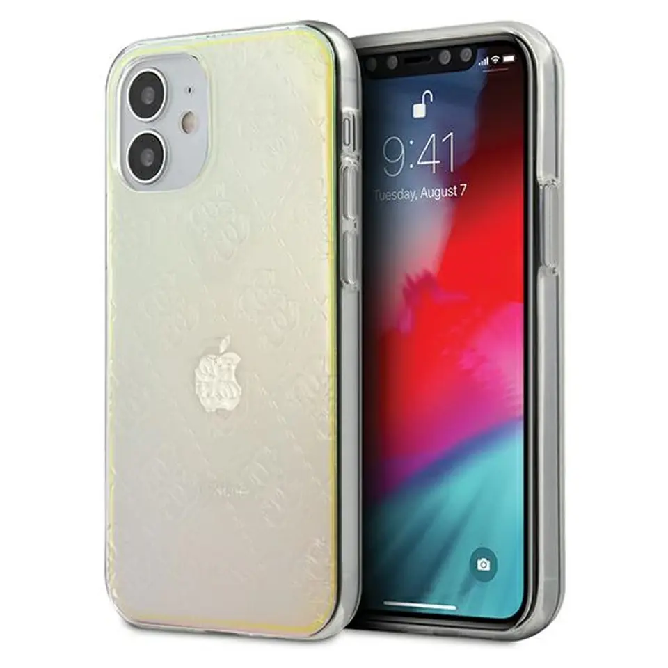 ⁨Guess GUHCP12S3D4GIRBL iPhone 12 mini 5,4" opalowy/iridescent hardcase 4G 3D Pattern Collection⁩ w sklepie Wasserman.eu