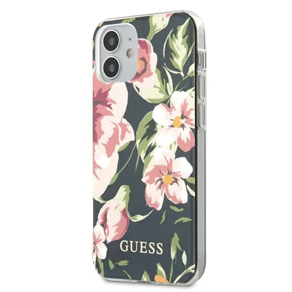 ⁨Guess GUHCP12SIMLFL03 iPhone 12 mini 5,4" granatowy/navy N°3 Flower Collection⁩ w sklepie Wasserman.eu