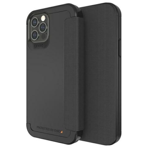 ⁨Etui Gear4 D3O Wembley Flip Wallet do    iPhone 12 / 12 Pro czarny/black⁩ w sklepie Wasserman.eu