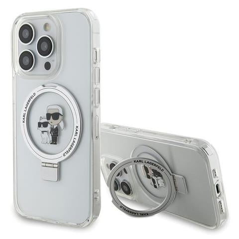⁨Karl Lagerfeld KLHMP15XHMRSKCH iPhone 15 Pro Max 6.7" biały/white hardcase Ring Stand Karl&Choupettte MagSafe⁩ w sklepie Wasserman.eu