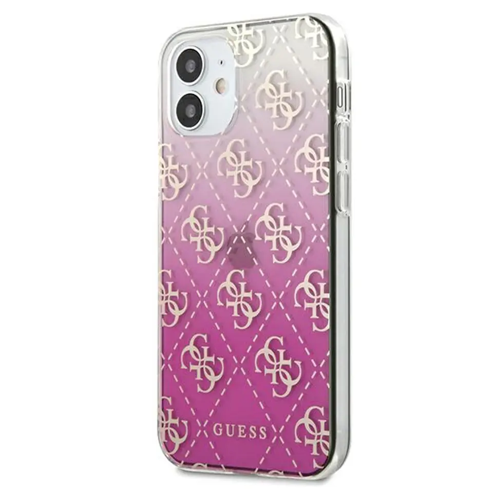 ⁨Guess GUHCP12SPCU4GGPI iPhone 12 mini 5,4" różowy/pink hardcase 4G Gradient⁩ w sklepie Wasserman.eu