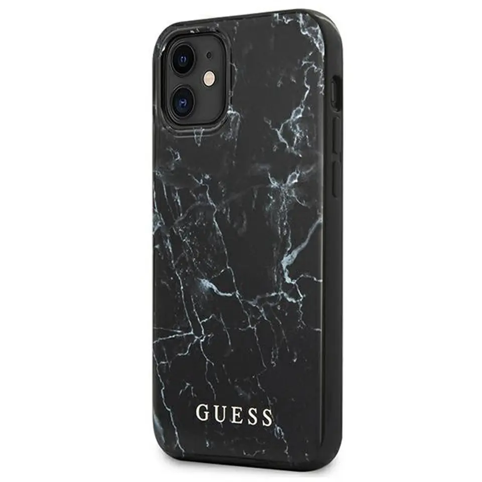 ⁨Guess GUHCP12SPCUMABK iPhone 12 mini 5,4" czarny/black hardcase Marble⁩ w sklepie Wasserman.eu