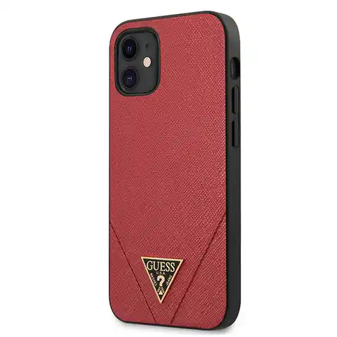 ⁨Guess GUHCP12SVSATMLRE iPhone 12 mini 5,4" czerwony/red hardcase Saffiano⁩ w sklepie Wasserman.eu