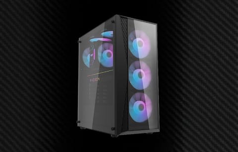 ⁨Obudowa komputerowa DARKFLASH DK352 Plus + 4 wentylatory (czarna)⁩ w sklepie Wasserman.eu