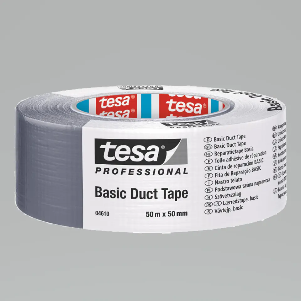 ⁨tesabasic repair tape 50m:50mm silver⁩ at Wasserman.eu