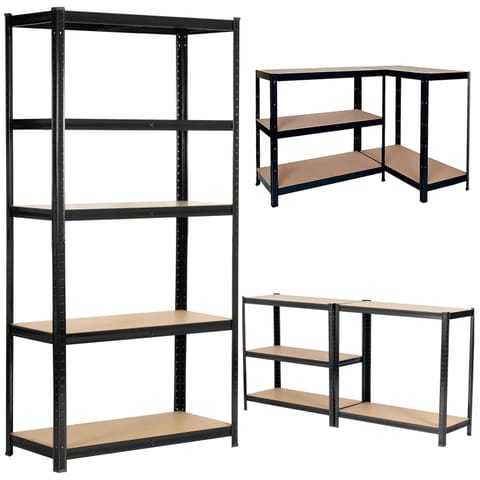 ⁨EXTRALINK REGAŁ MAGAZYNOWY METALOWY 180x90x40 CZARNY⁩ w sklepie Wasserman.eu