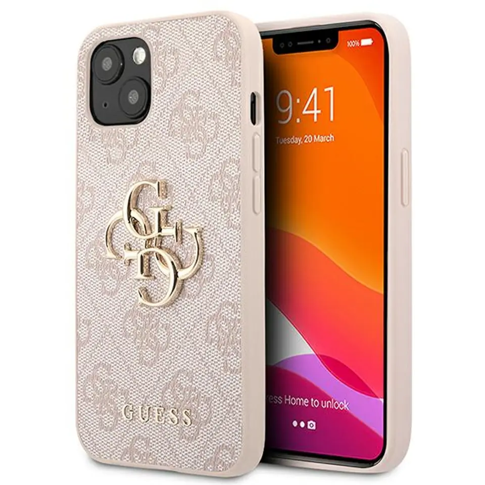 ⁨Guess GUHCP13M4GMGPI iPhone 13 6,1" różowy/pink hardcase 4G Big Metal Logo⁩ w sklepie Wasserman.eu