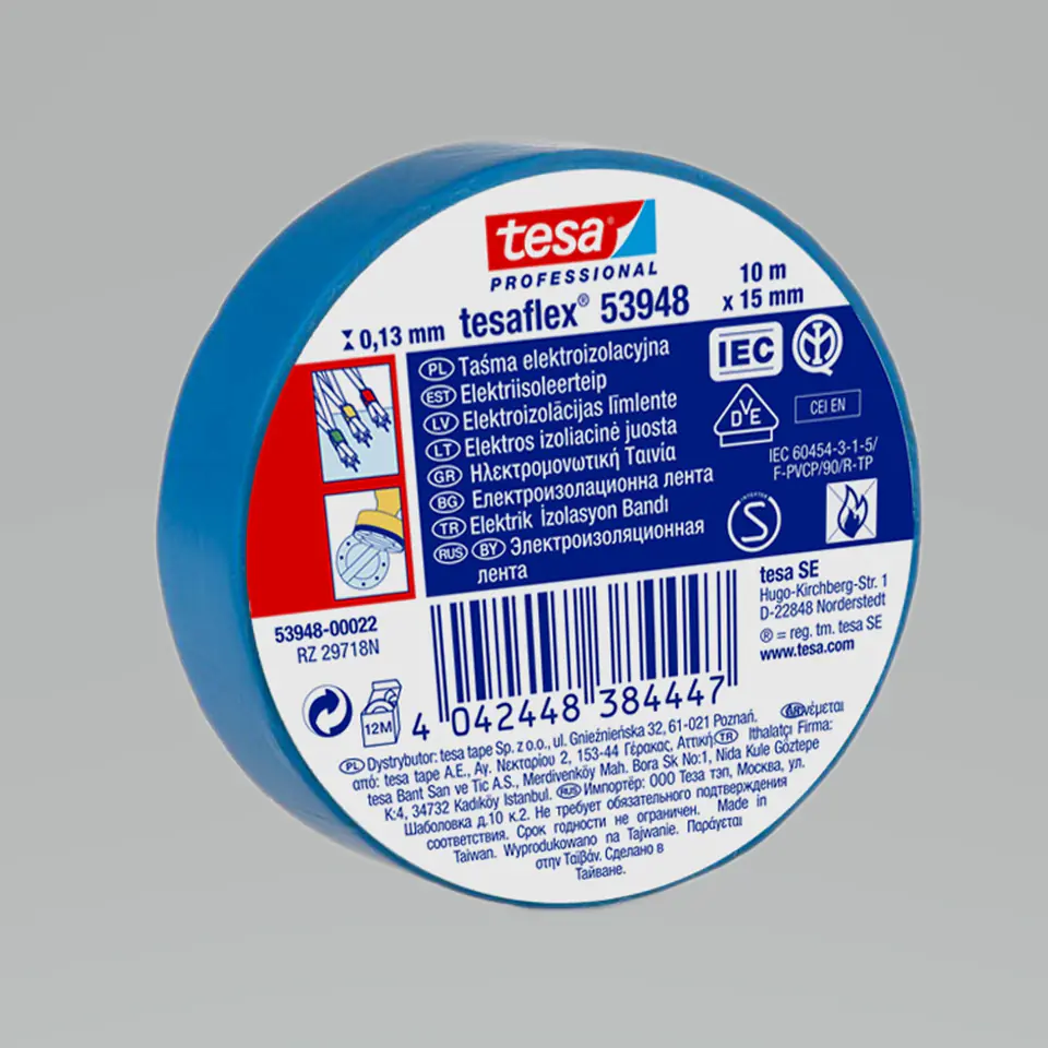 ⁨Electroisol tape.5000v pvc 10m:15mm blue (h5394702)⁩ at Wasserman.eu