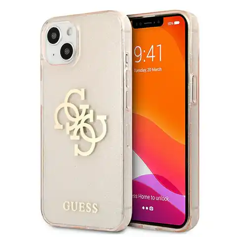 ⁨Guess GUHCP13SPCUGL4GGO iPhone 13 mini 5,4" złoty/gold hard case Glitter 4G Big Logo⁩ w sklepie Wasserman.eu