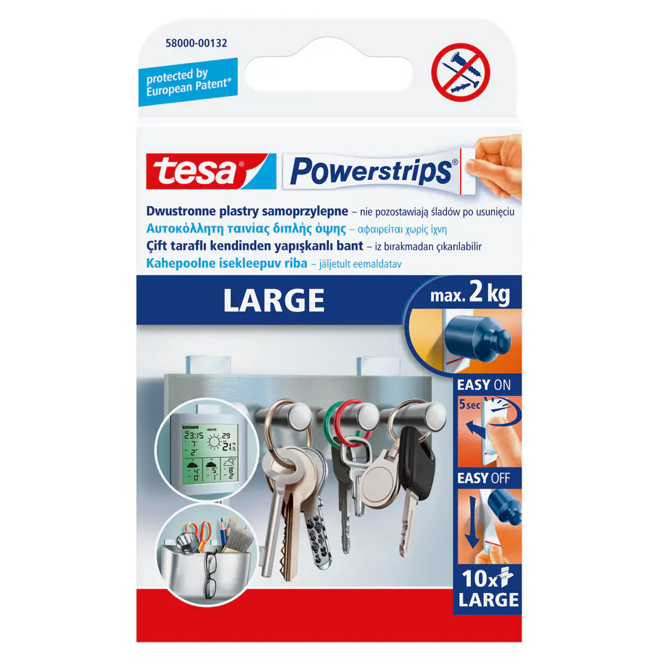 ⁨Plastry samoprzylepne powerstrips 10szt. duże do 2 kg⁩ w sklepie Wasserman.eu