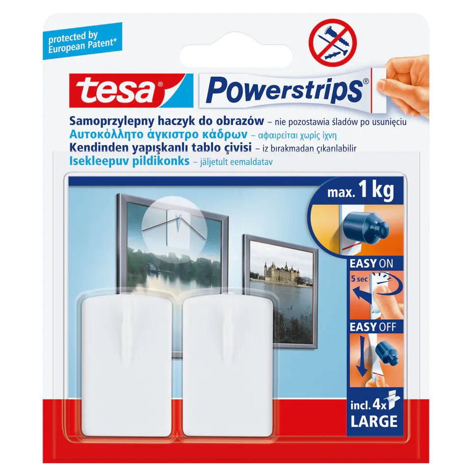 ⁨Self-adhesive hooks.powerstrips 2 image szt.do,white⁩ at Wasserman.eu