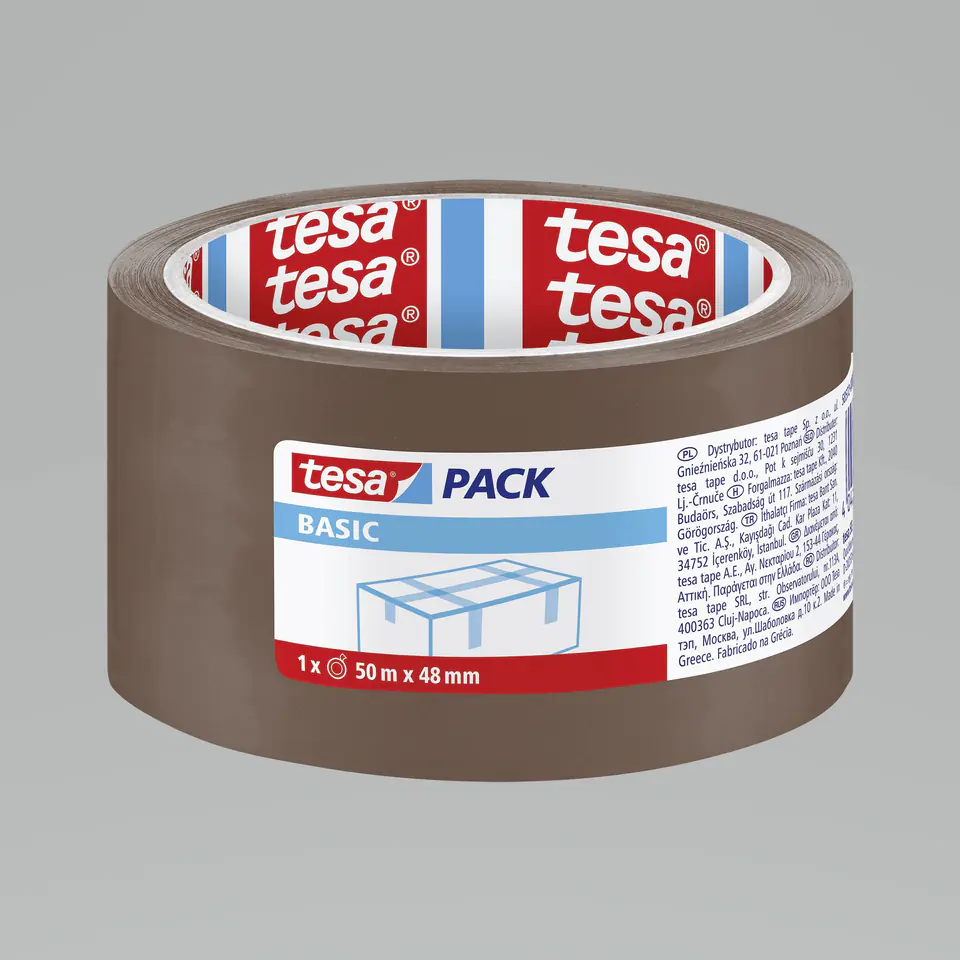 ⁨Packing tape basic 50m:48mm, brown⁩ at Wasserman.eu