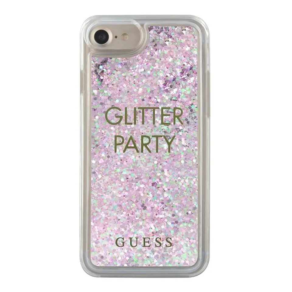⁨Guess GUHCP7GLUQPU iPhone 6/7/8 /SE 2020 purple/purple hard case Liquid Glitter Party⁩ at Wasserman.eu