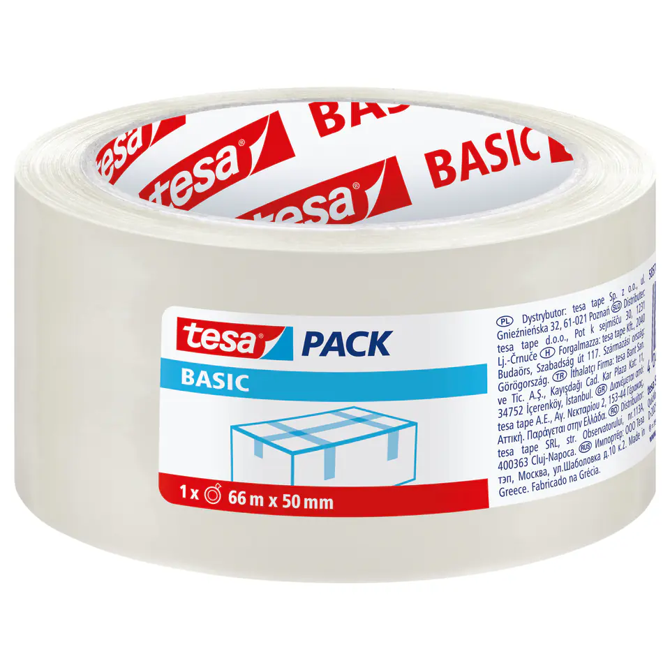 ⁨Packing tape basic 40m:45mm, transparent⁩ at Wasserman.eu