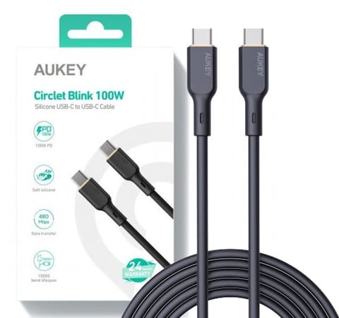 ⁨AUKEY CB-SCC101 Silicon Cable USB C - USB C 1m⁩ at Wasserman.eu