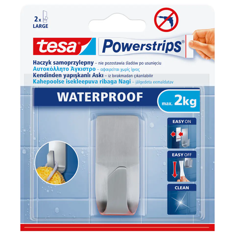 Self-adhesive hook powerstrips waterproof 1pcs.rectangle. at Wasserman.eu