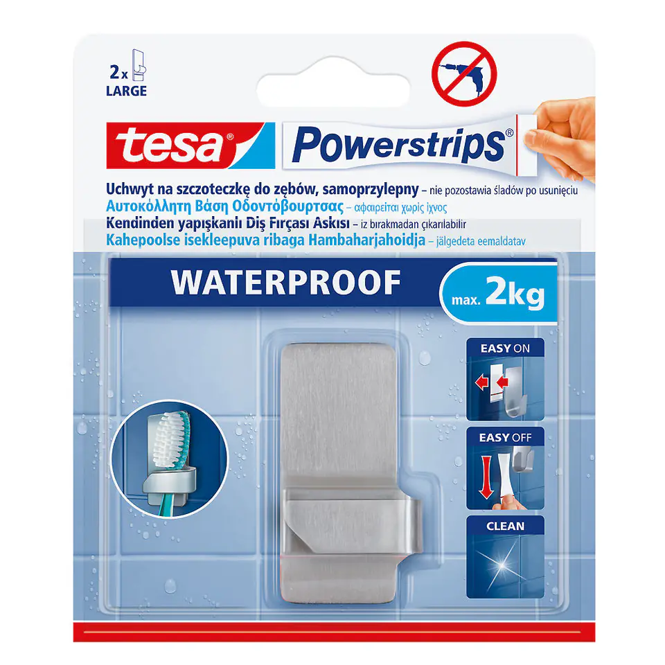Powerstrips wasserdichter Klebehaken 1szt.do Bürste. im Wasserman.eu