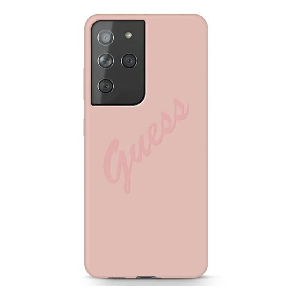 ⁨Guess GUHCS21LLSVSPI S21 Ultra G998 różowy/pink hardcase Script Vintage⁩ w sklepie Wasserman.eu