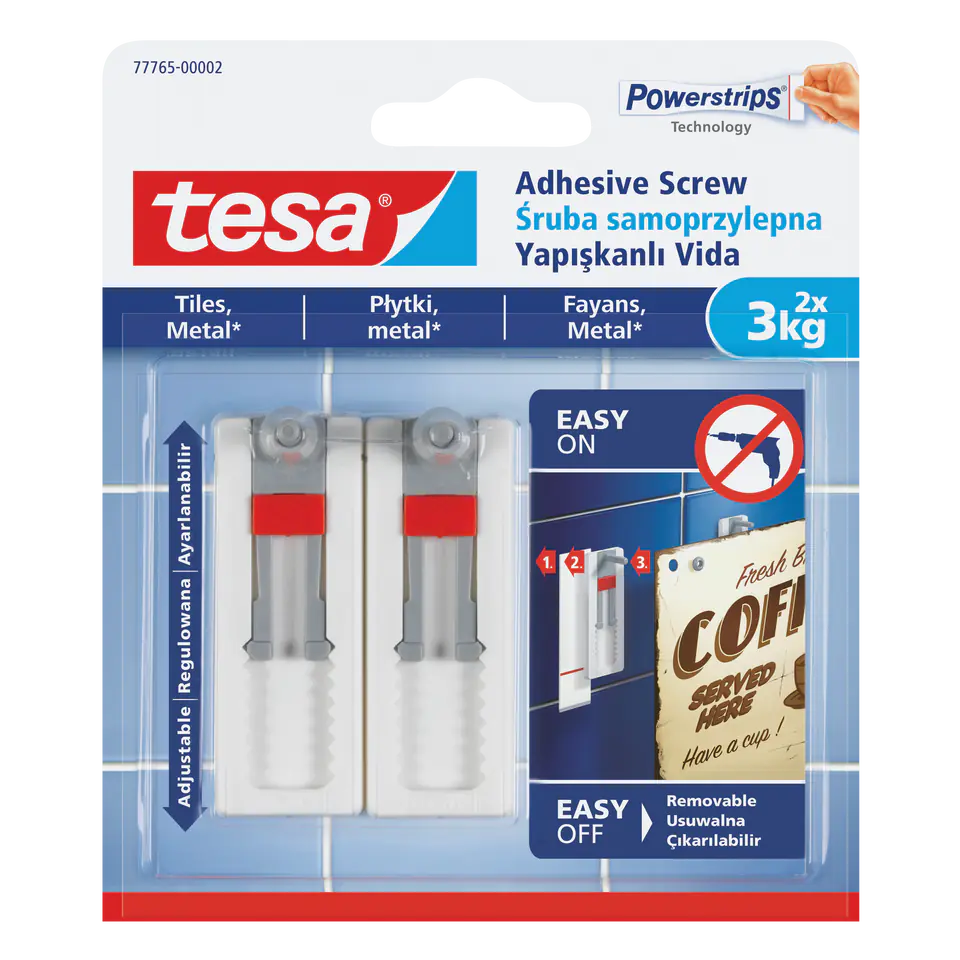 ⁨Self-adhesive screws regul.2pcs up to 3kg for tiles (+3pl.)⁩ at Wasserman.eu