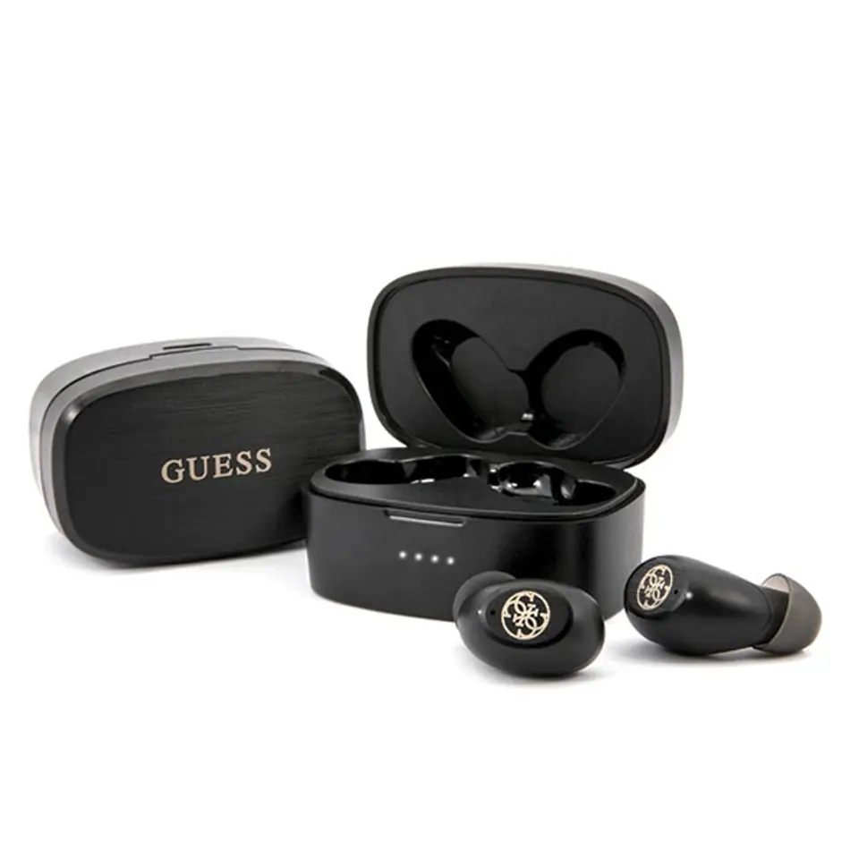 ⁨Guess słuchawki Bluetooth GUTWSJL4GBK TWS + stacja dokująca czarny/black 4G⁩ w sklepie Wasserman.eu