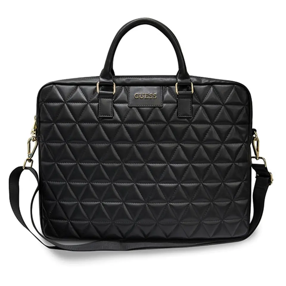 ⁨Guess Torba GUCB15QLBK 16" czarna/black Quilted⁩ w sklepie Wasserman.eu