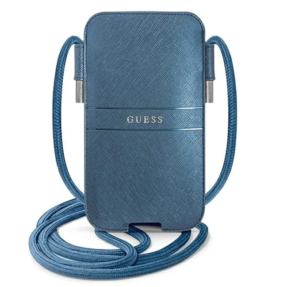 ⁨Guess Handbag GUPHMPSASBBL 6,1" blue/blue Saffiano Strap⁩ at Wasserman.eu