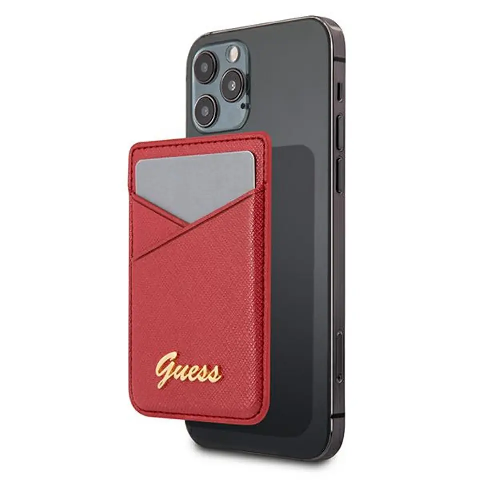 ⁨Guess Wallet Card Slot GUWMSSASLRE MagSafe Saffiano czerwony/red⁩ w sklepie Wasserman.eu