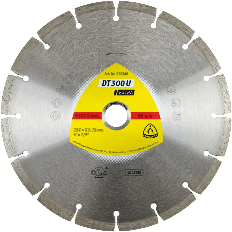 ⁨Diamond blade segment.125*1.6*22.2mm 9z 7mm dt300u⁩ at Wasserman.eu