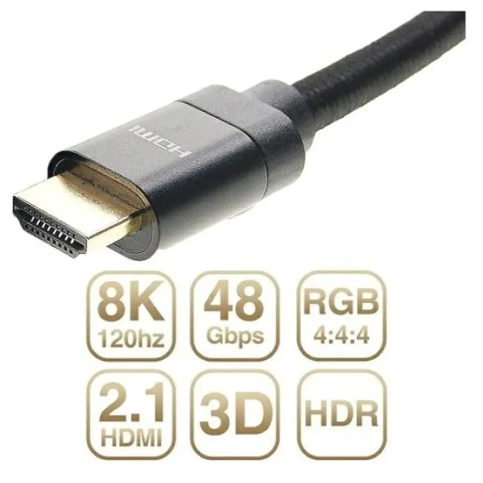 ⁨Kabel HDMI - HDMI 2.1 48Gbps 3m 8K czarny/black⁩ w sklepie Wasserman.eu