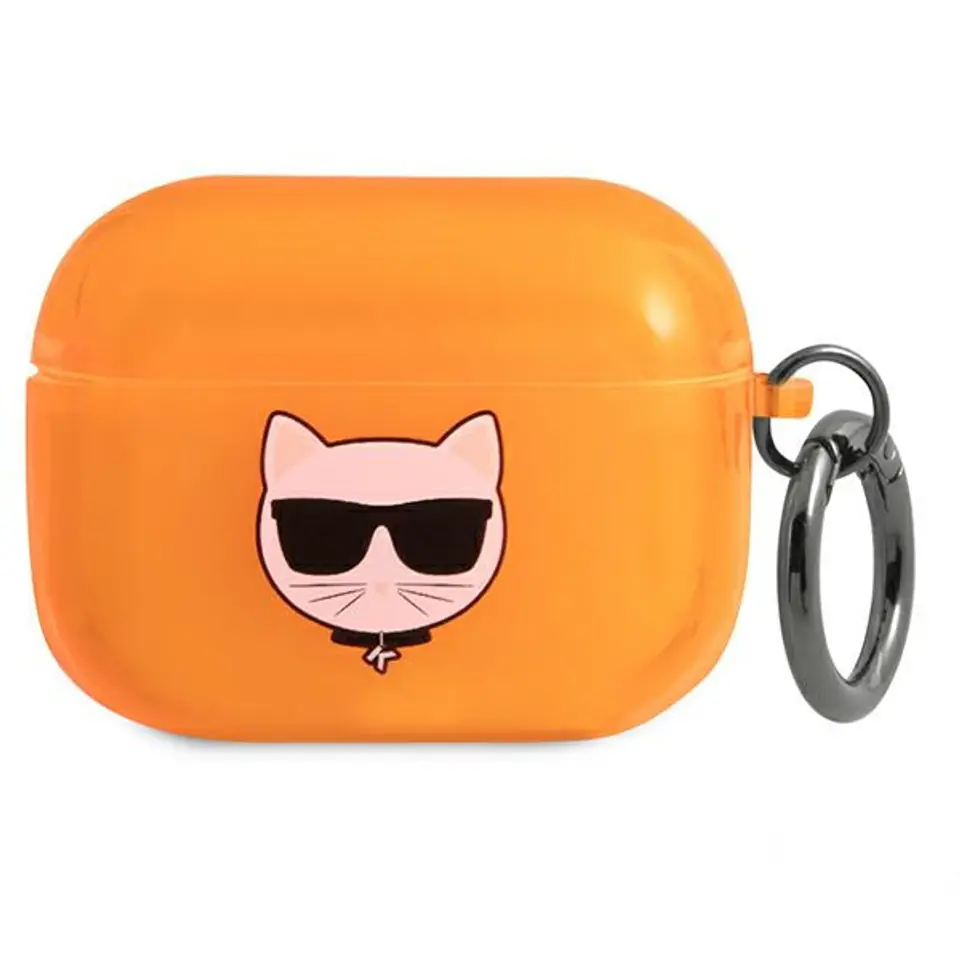 ⁨Karl Lagerfeld KLAPUCHFO AirPods Procover pomarańczowy/orange Choupette⁩ w sklepie Wasserman.eu