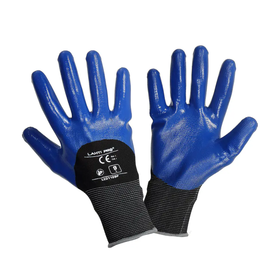 ⁨GLOVES NITRILE BLACK-PUR. L221110P, 12 PAIRS, "10", CE,LAHTI⁩ at Wasserman.eu