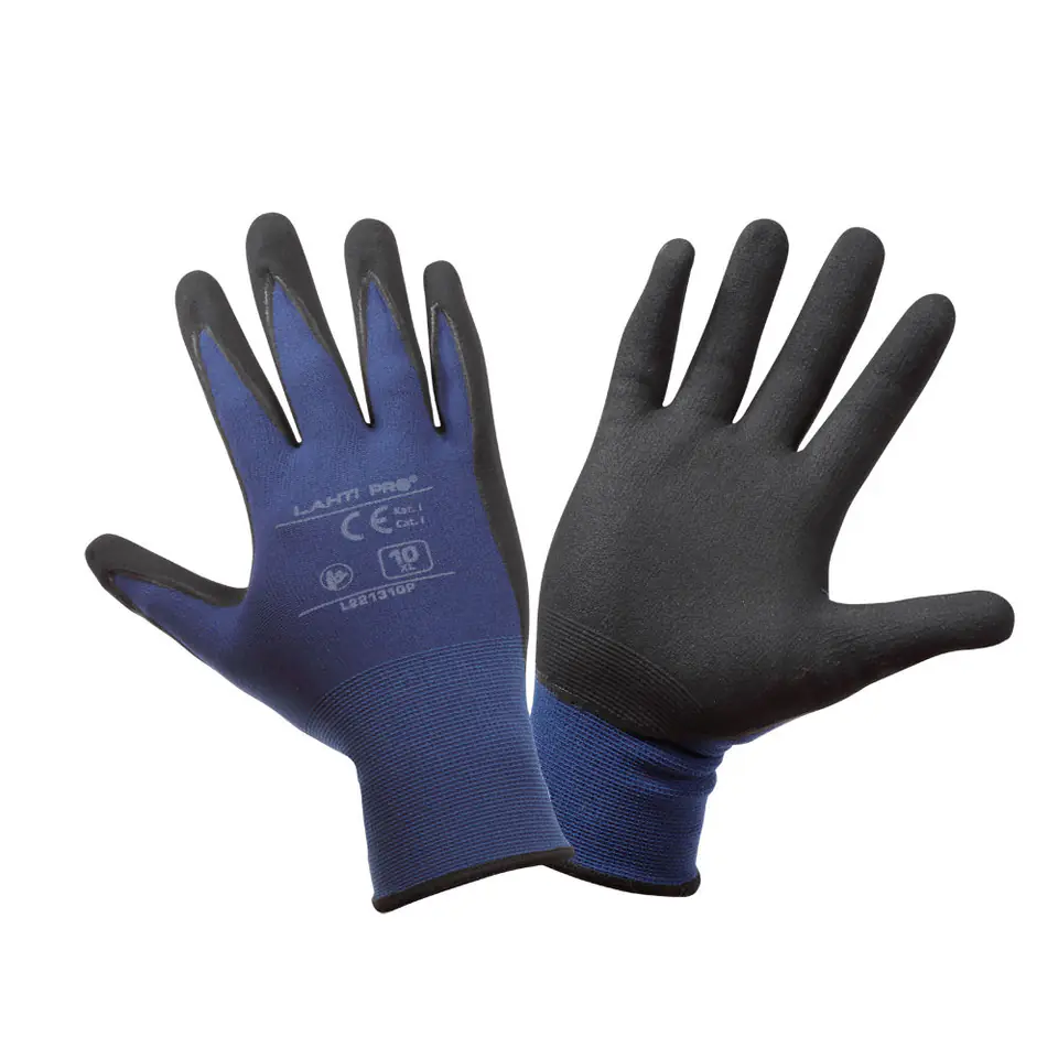 ⁨GLOVES NITRILE NAVY-BLACK L221307P, CARD, "7", CE, LAHTI⁩ at Wasserman.eu