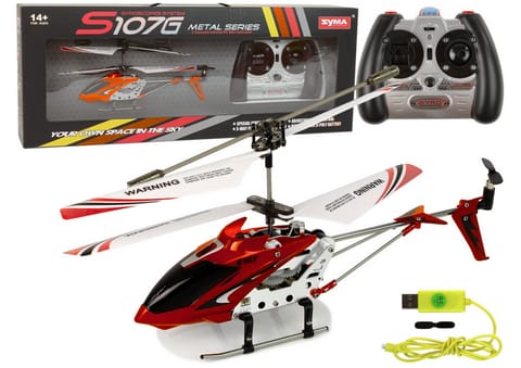 ⁨Helikopter Zdalnie Sterowany RC Żyroskop Syma S107G Czerwony⁩ w sklepie Wasserman.eu