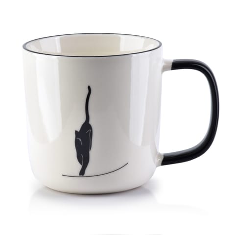 ⁨SAMMY CAT Kubek 360ml h9x8,7x8cm czarneucho i obwódka⁩ w sklepie Wasserman.eu
