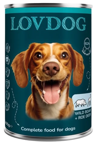 ⁨Lovdog Wild Boar & Roe Deer puszka 400g⁩ w sklepie Wasserman.eu