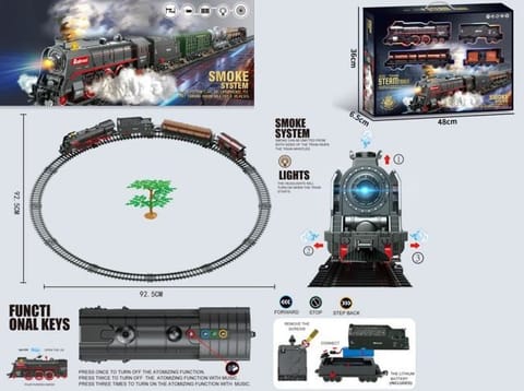 ⁨Zestaw z pociągiem 48 elementów dym, światło, dźwięk⁩ w sklepie Wasserman.eu