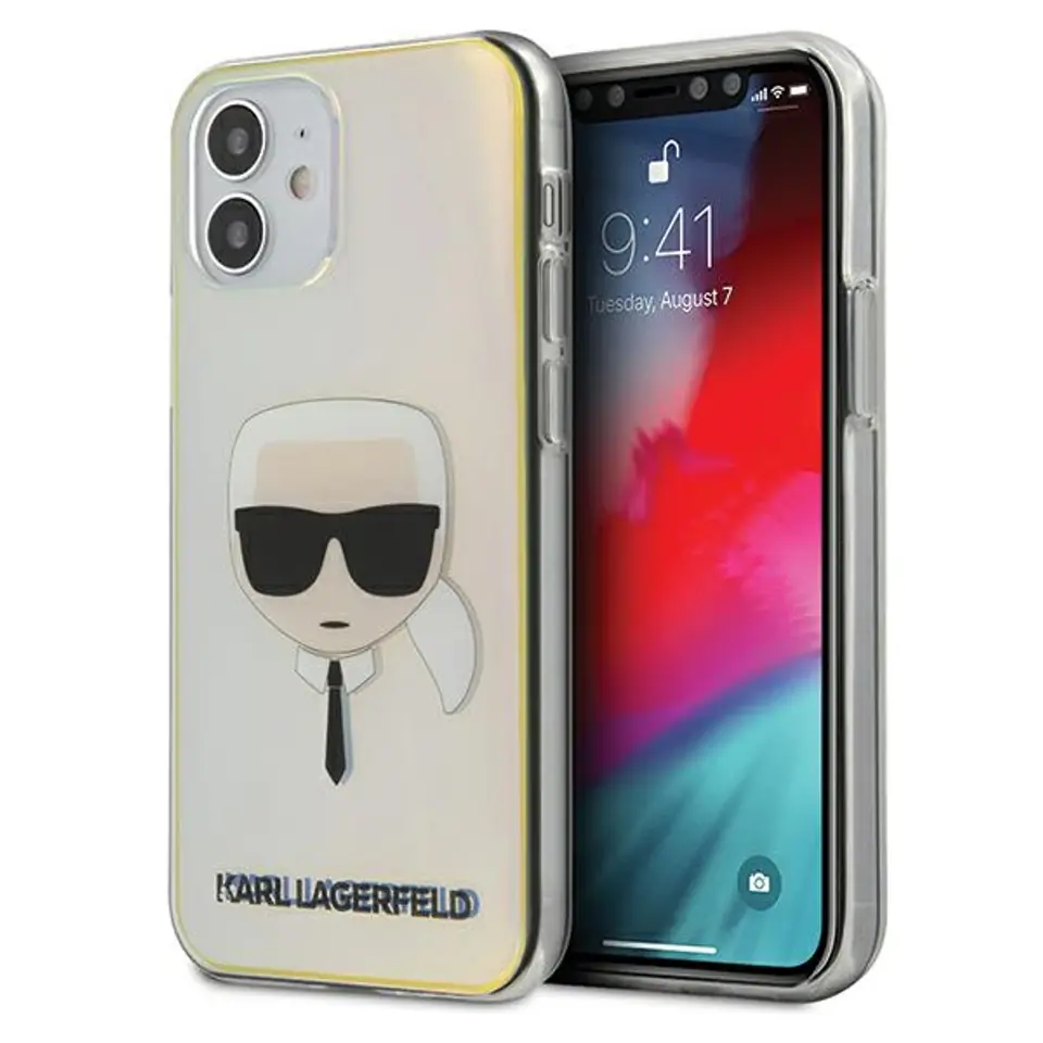 ⁨Karl Lagerfeld KLHCP12SPCKHML iPhone 12 mini 5.4" multicolor hardcase Iridescent Karl's Head⁩ at Wasserman.eu