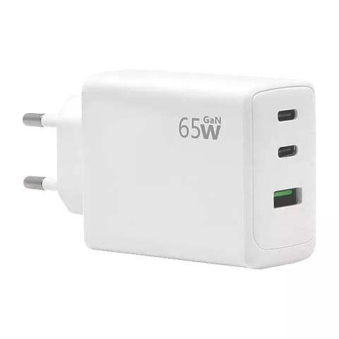 ⁨Ecobox Ładowarka Sieciowa USB + 2xTyp-C 65W PD + PPS Biała⁩ w sklepie Wasserman.eu