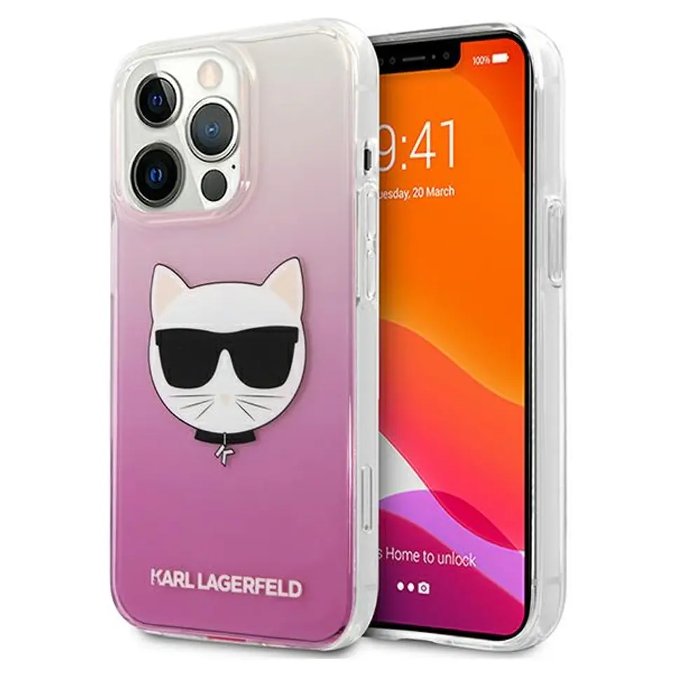 ⁨Karl Lagerfeld KLHCP13LCTRP iPhone 13 Pro / 13 6,1" hardcase różowy/pink Choupette Head⁩ w sklepie Wasserman.eu