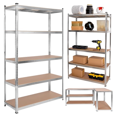 ⁨Regał stalowy magazynowy 200kg 5 poziomów 205x120x45 cm ocynkowany⁩ w sklepie Wasserman.eu