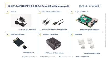 ⁨Raspberry Pi 4B ARMOR 8GB KIT PI4 8GB⁩ w sklepie Wasserman.eu