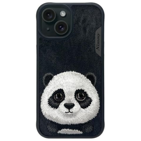 ⁨Nimmy etui iPhone 15 6.1" czarny/black   Big Eyed Pet 2.0 Panda⁩ w sklepie Wasserman.eu