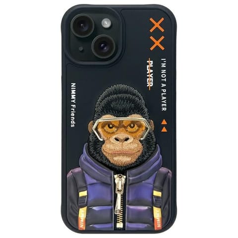 ⁨Nimmy etui iPhone 15 6.1" czarny/black   Cool&Cute 2.0 Monkey⁩ w sklepie Wasserman.eu