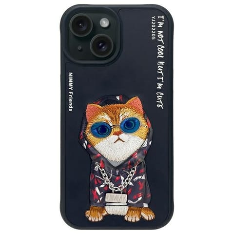 ⁨Nimmy etui iPhone 15 6.1" czarny/black   Glasses Cool Cat⁩ w sklepie Wasserman.eu