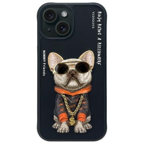 ⁨Nimmy etui iPhone 15 6.1" czarny/black   Glasses Cool Dog⁩ w sklepie Wasserman.eu
