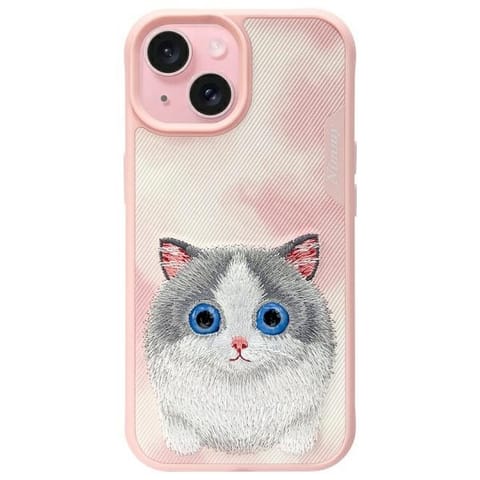 ⁨Nimmy etui iPhone 15 6.1" różowy/pink    Big Eyed Pet 2.0 Cat⁩ w sklepie Wasserman.eu