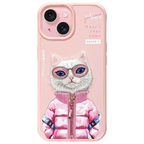 ⁨Nimmy etui iPhone 15 6.1" różowy/pink    Cool&Cute 2.0 Cat⁩ w sklepie Wasserman.eu